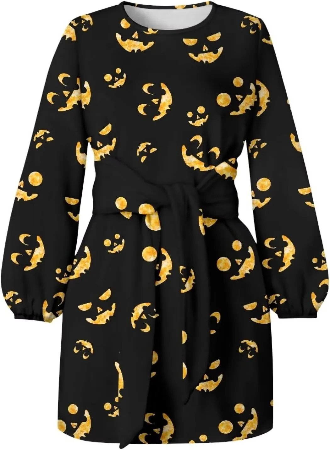 TODIYADDU Womens Long Sleeve Dress for Women Long Sleeve Tie Waist Elegant Cocktail Party Mini Fall Dresses Gifts Size S-XL