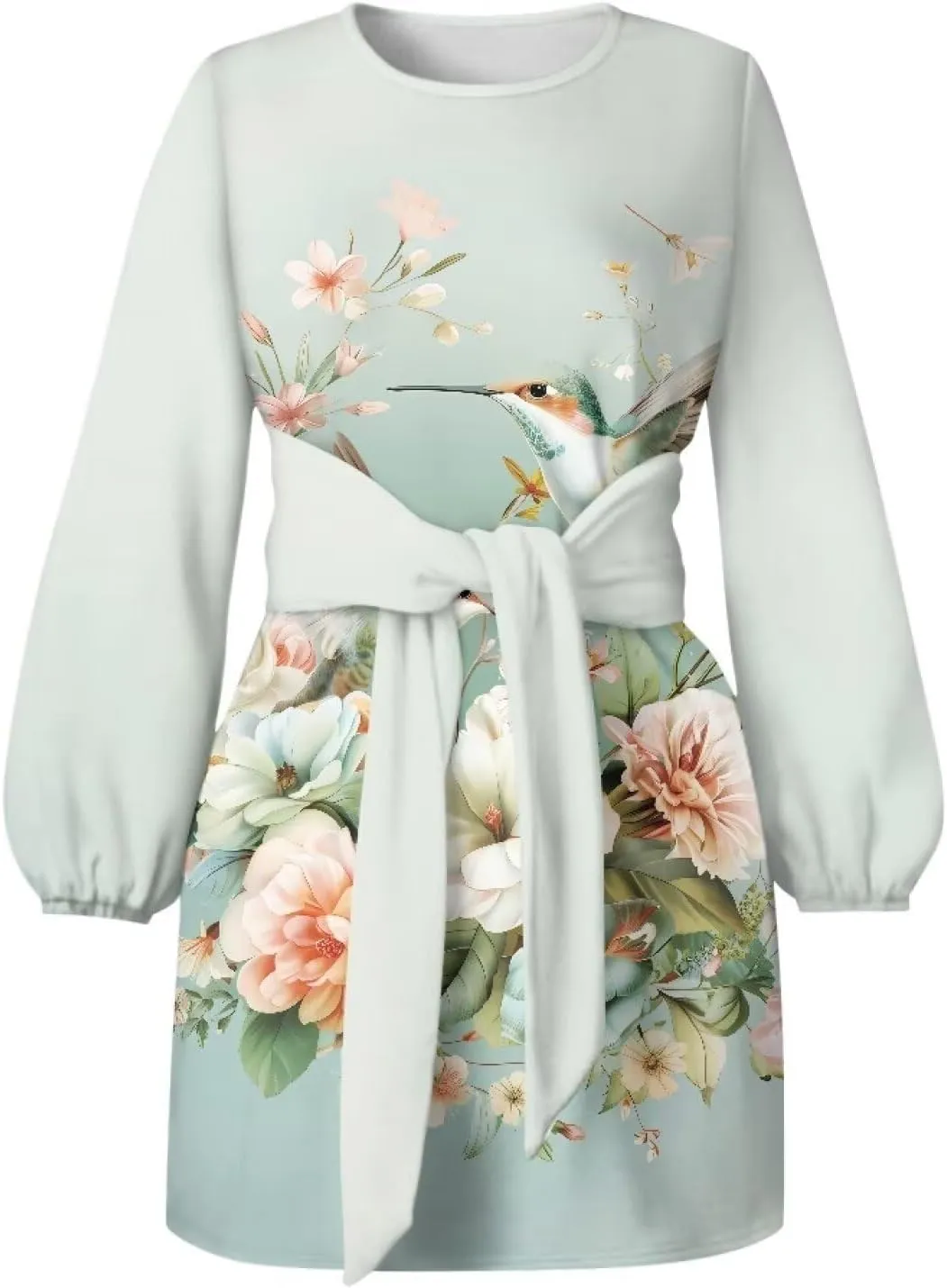 TODIYADDU Womens Long Sleeve Dress for Women Long Sleeve Tie Waist Elegant Cocktail Party Mini Fall Dresses Gifts Size S-XL