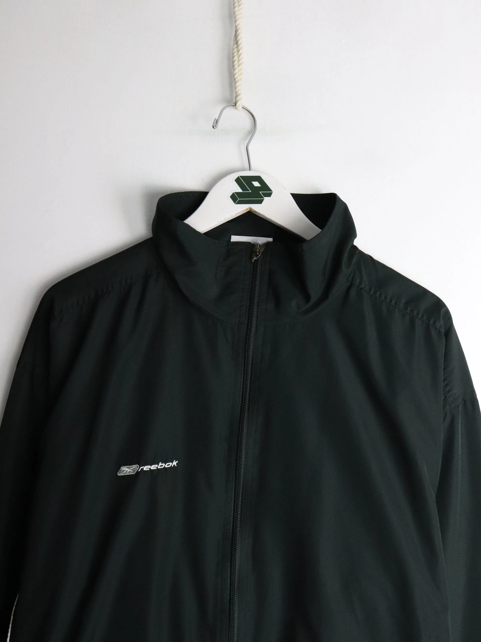 Vintage Reebok Windbreaker Mens Large Black Jacket