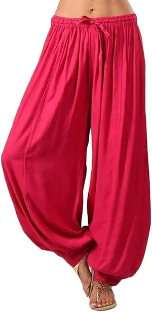White Linen Pants Women Plus Size Beach Loose Fit Harem Pants with Pockets Pure Color Palazzo Pants for Women