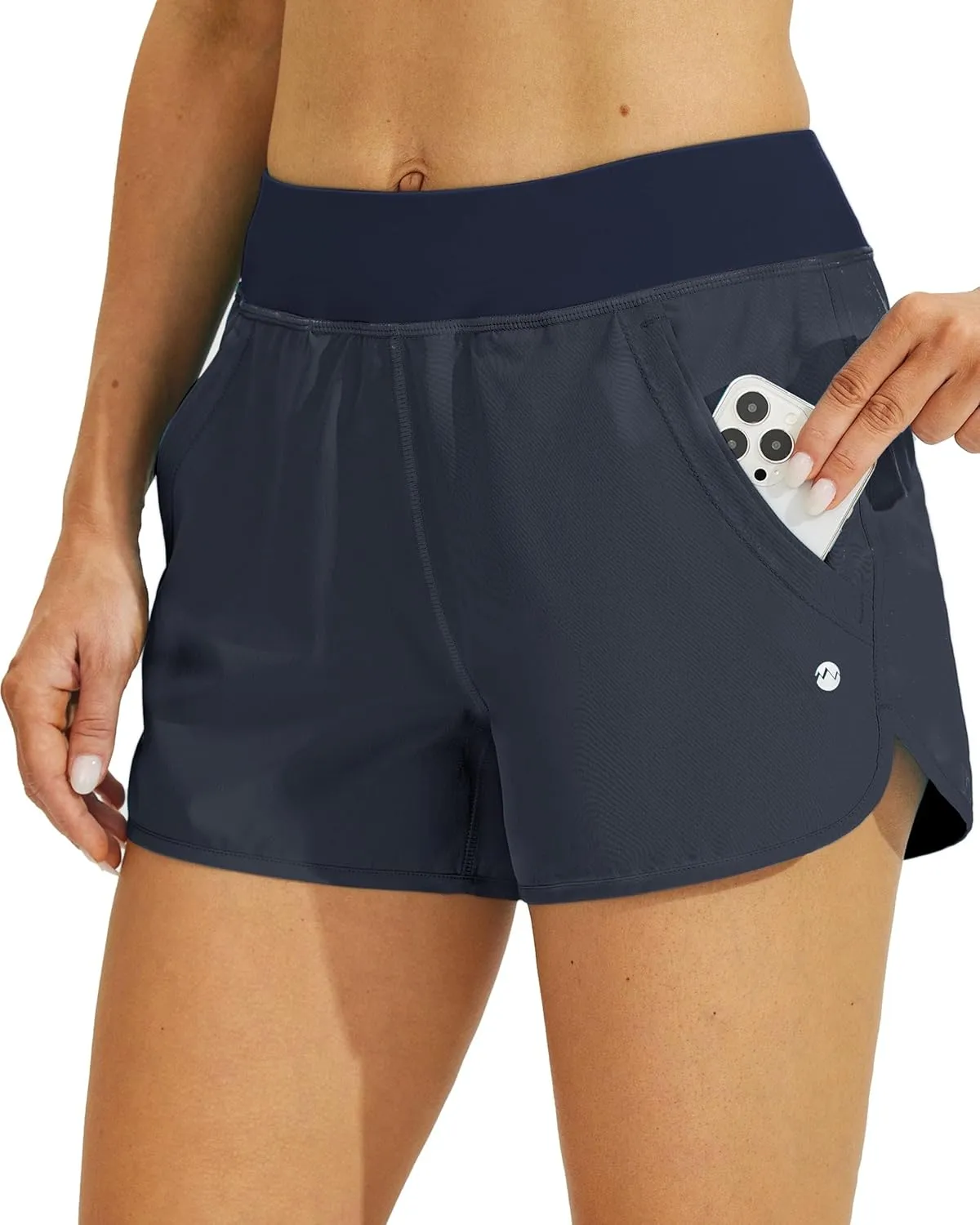 Willit Women's 3" Swim Board Shorts Swimming Bottoms with Brief Liner Quick Dry UPF 50 