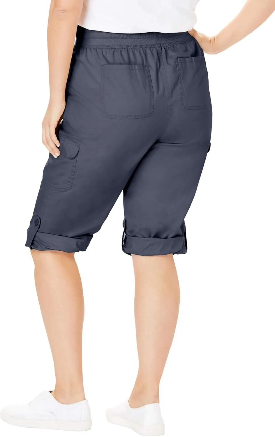 Woman Within Plus Size Convertible Length Cargo Capri/Bermuda