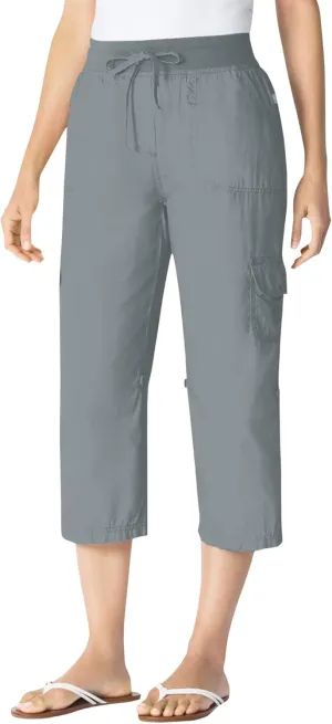 Woman Within Plus Size Convertible Length Cargo Capri/Bermuda