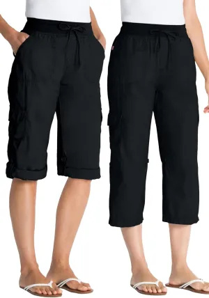 Woman Within Plus Size Convertible Length Cargo Capri/Bermuda