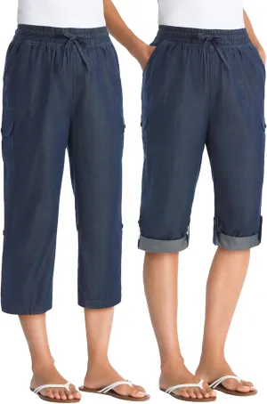 Woman Within Plus Size Convertible Length Cargo Capri/Bermuda