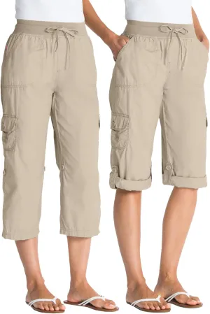 Woman Within Plus Size Convertible Length Cargo Capri/Bermuda