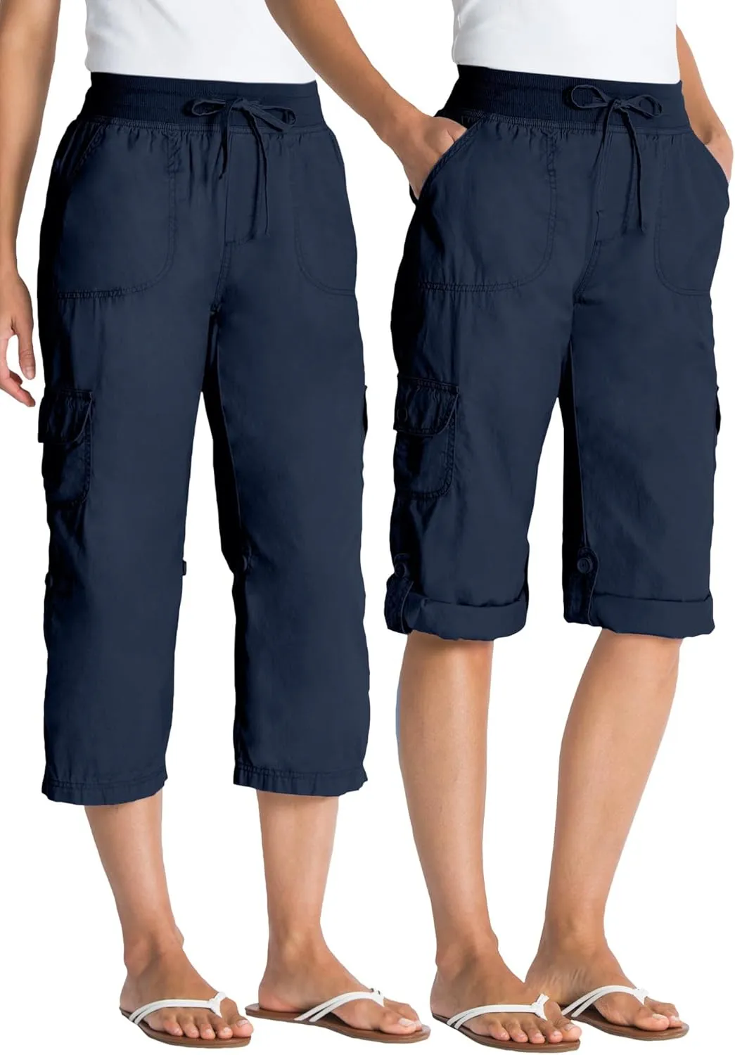 Woman Within Plus Size Convertible Length Cargo Capri/Bermuda