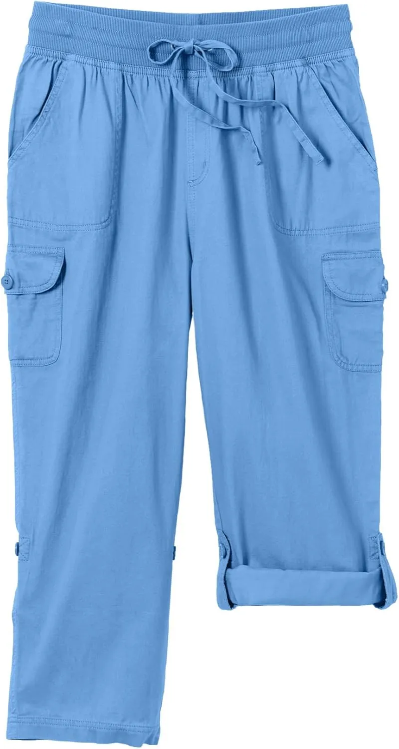 Woman Within Plus Size Convertible Length Cargo Capri/Bermuda