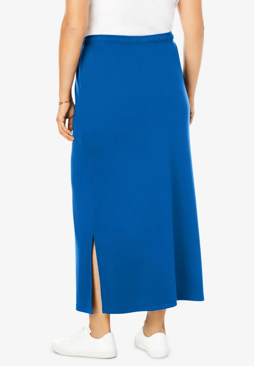 Woman Within Plus Size Petite Sport Knit Side-Slit Skirt