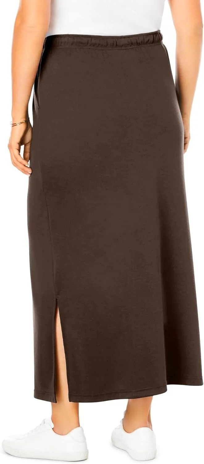 Woman Within Plus Size Sport Knit Side-Slit Skirt