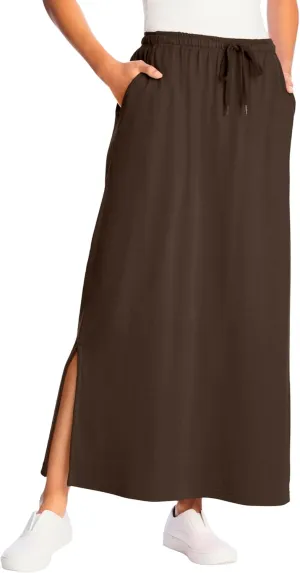 Woman Within Plus Size Sport Knit Side-Slit Skirt