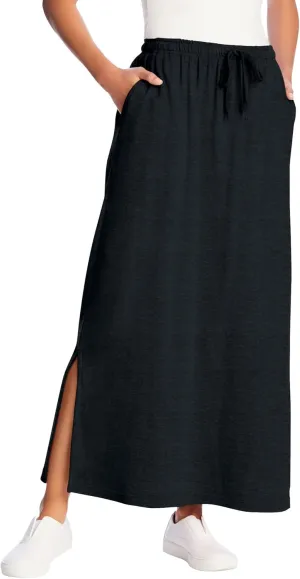Woman Within Plus Size Sport Knit Side-Slit Skirt
