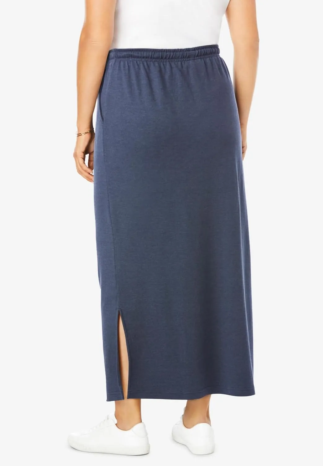 Woman Within Women's Plus Size Sport Knit Side-Slit Skirt