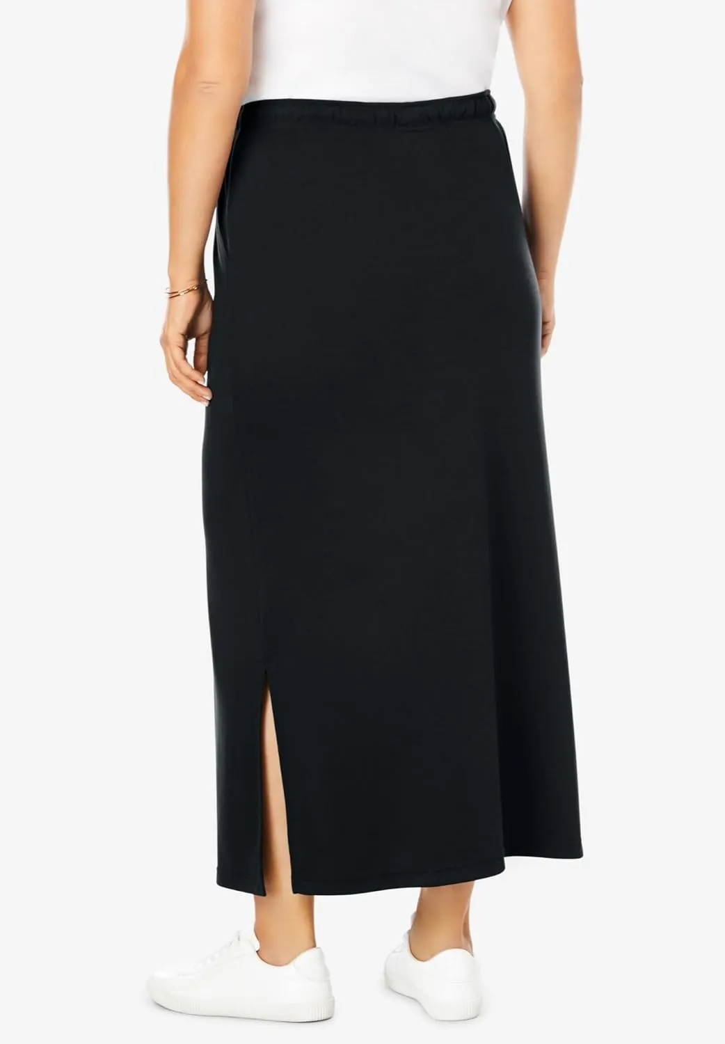 Woman Within Women's Plus Size Sport Knit Side-Slit Skirt