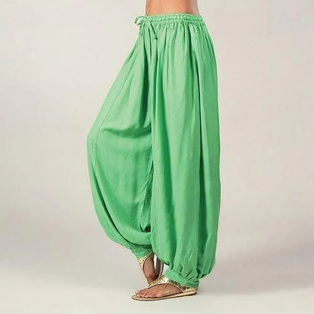 Women Linen Pants Wide Leg Baggy Dressy Beach Wide Leg Pants with Pockets Solid Work Palazzo Pants for Women Dressy