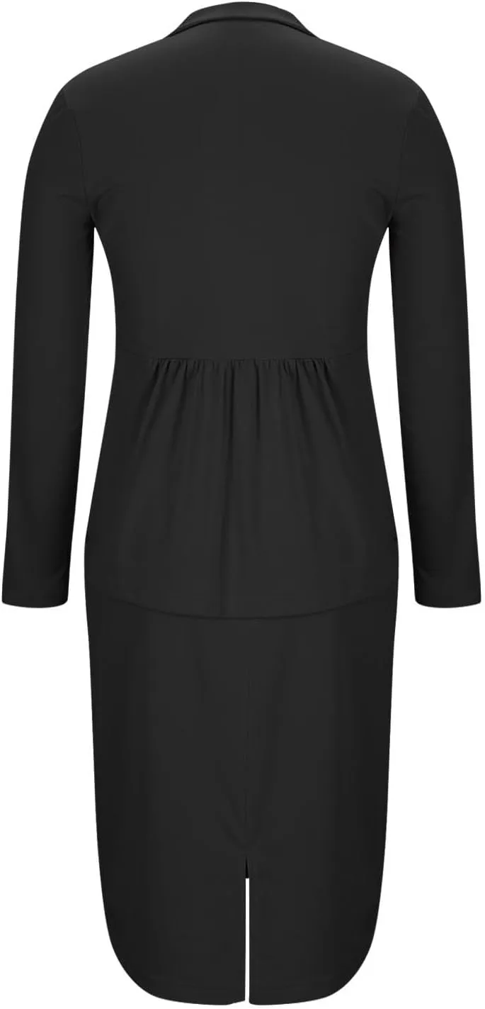 Women Wear to Work Dress 2 Piece Elegant Wrap Blazer Dresses Set Business Casual Long Sleeve Blazer and Pencil Skirt