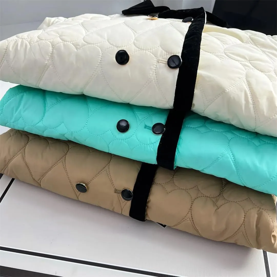 Women's Autumn Winter Contrast Color Cotton-Padded Polyester Coat