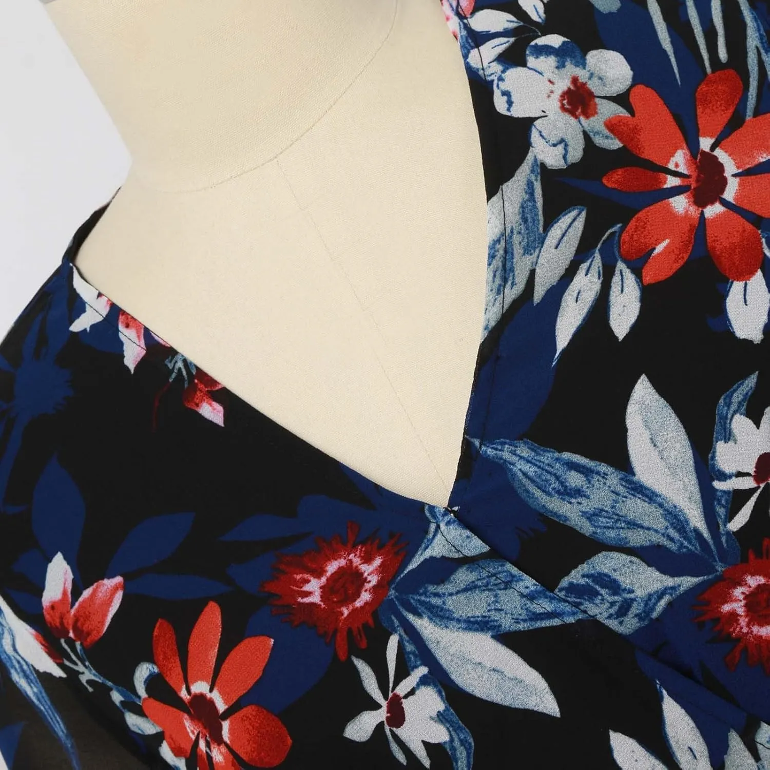 Womens Boho Floral Midi Summer Sundresses Casual Dress Aline V Neck Flowy Tie Waist Dresses for Women 2025 with Sleeves