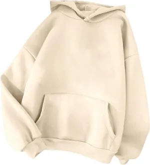 Womens Cute Hoodies Casual Plus Size Pullover Solid Color Basics Clothing Fashion Preppy Clothes Fall Outfits