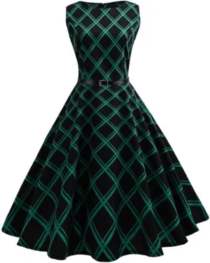 Womens Plus Size Midi Dresses Casual Vintage Knee Length Empire Waist Dress Sleeveless Halloween Party Gown Dresses