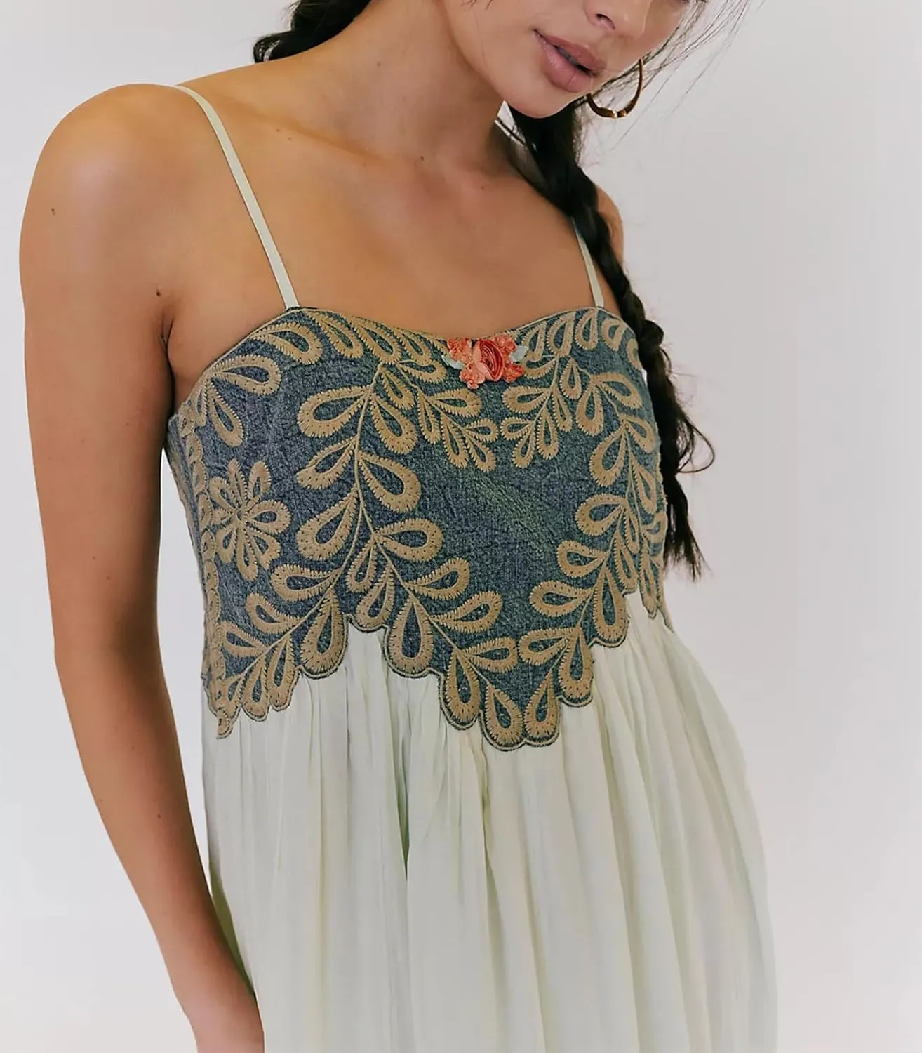 Womens Spaghetti Strap Smocked Dress Maxi Flowy Sleeveless Dresses Boho V Neck Dresses Y2K Sexy Beach Sundresses