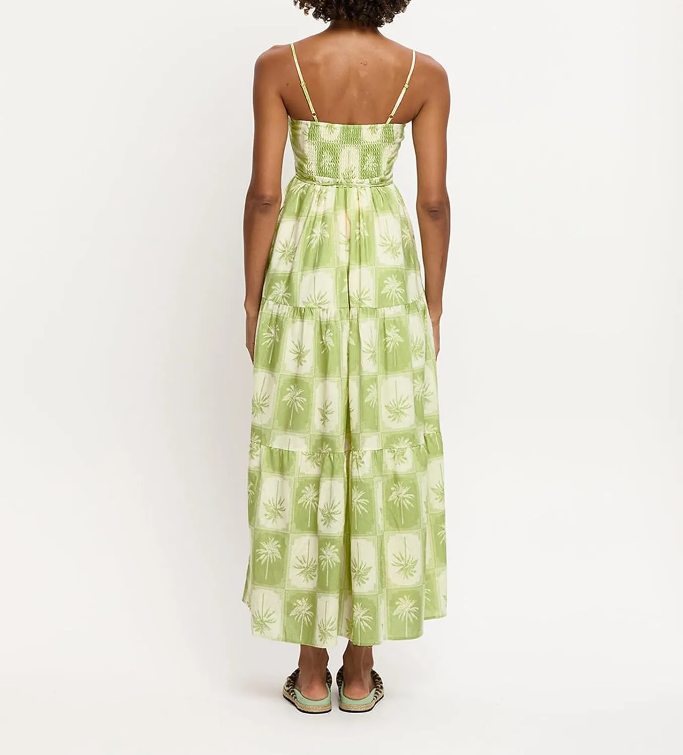 Womens Spaghetti Strap Smocked Dress Maxi Flowy Sleeveless Dresses Boho V Neck Dresses Y2K Sexy Beach Sundresses