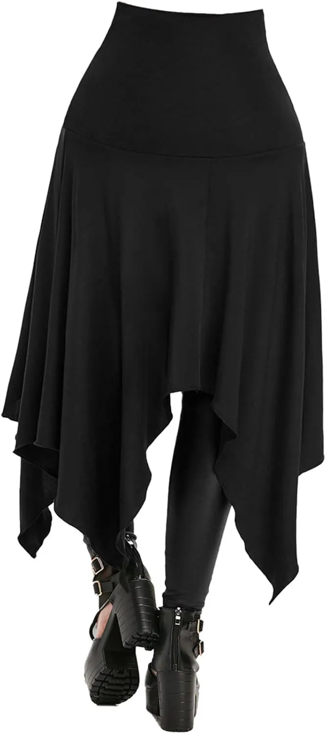 Women's Steampunk Gothic Vintage Victorian Gypsy Hippie Party Skirt Open Front Overskirt Halloween Costume Cosplay