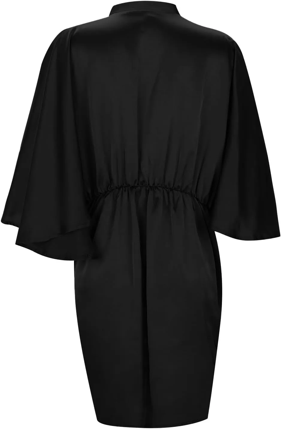 Womens Wrap V Neck Dresses Ruffle Sleeve Belted Plain Ruffle Hem Mini Dress Travel Outfits Wedding Guest Dress