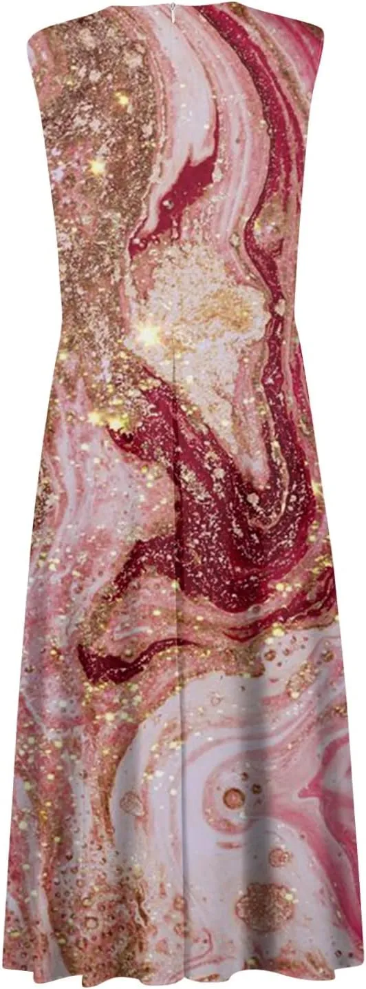 Yesunpxs Summer Dresses for Women 2024 Wrap V Neck Flowy Ruched Maxi Dress Sleeveless Printed Beach Dresses Boho Sundresses