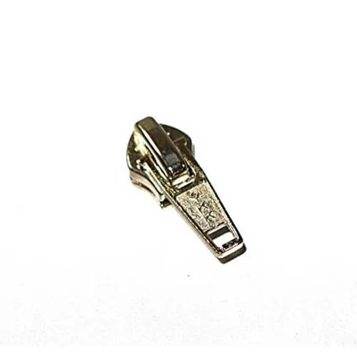 YKK #8C Nylon Coil Short Tab Slider Zipper Pull Nickel - 5 Pack