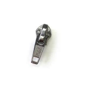YKK #8C Nylon Coil Short Tab Slider Zipper Pull Nickel - 5 Pack